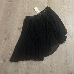 Jasmine London Black One Shoulder Dress, Black Rhinestone Detail, Size Medium